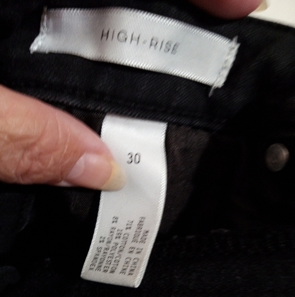 Leith high rise black jeans with front hem splits women's size 30 - Picture 5 of 9
